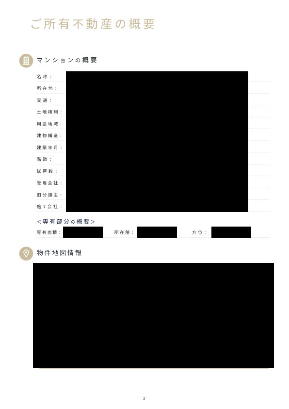 青山地所の査定書